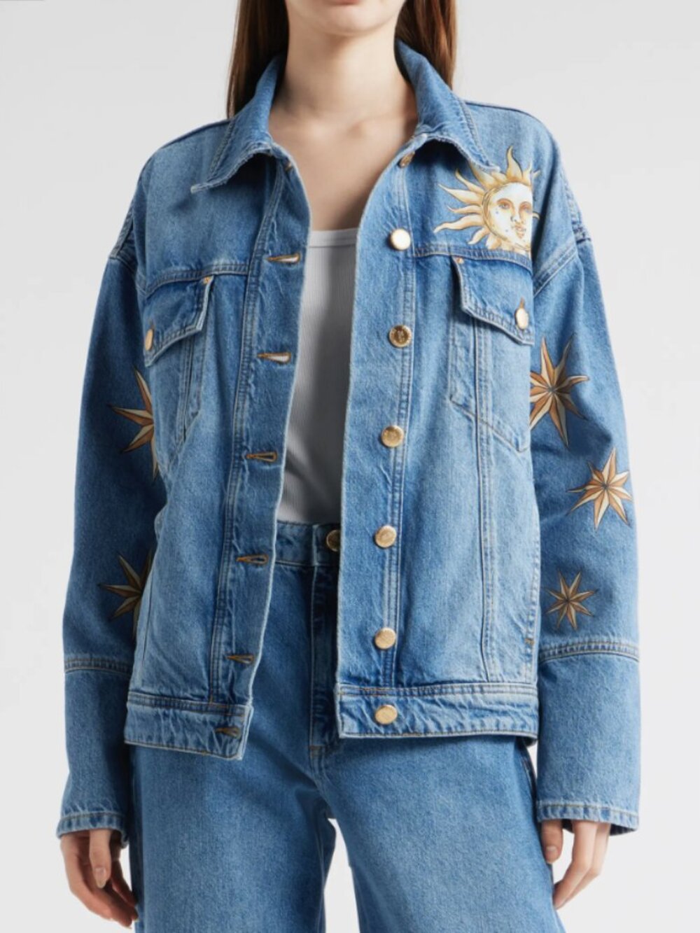 NWT FARM Rio Mistical Denim Jacket
